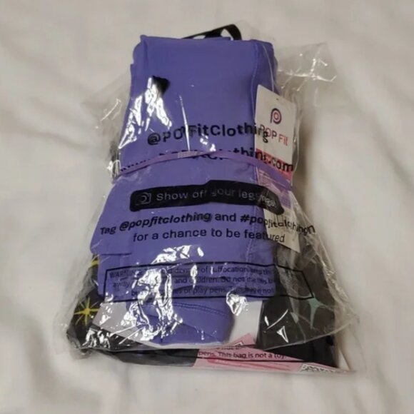 POP Fit 2-Pack Try Me On Leggings in Purple and Black Size Large NWT - Picture 11 of 11